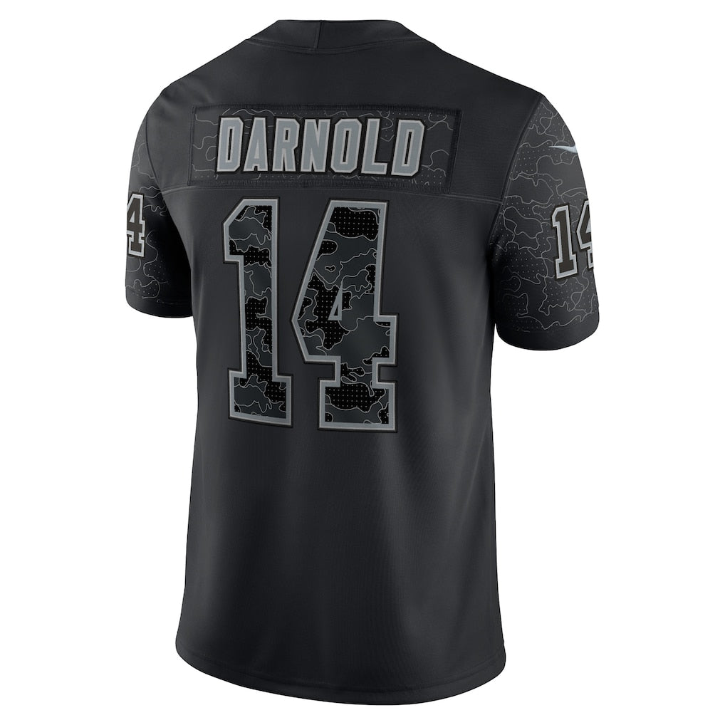 harde C.Panthers #14 Sam Darnold Black RFLCTV Limited Jersey