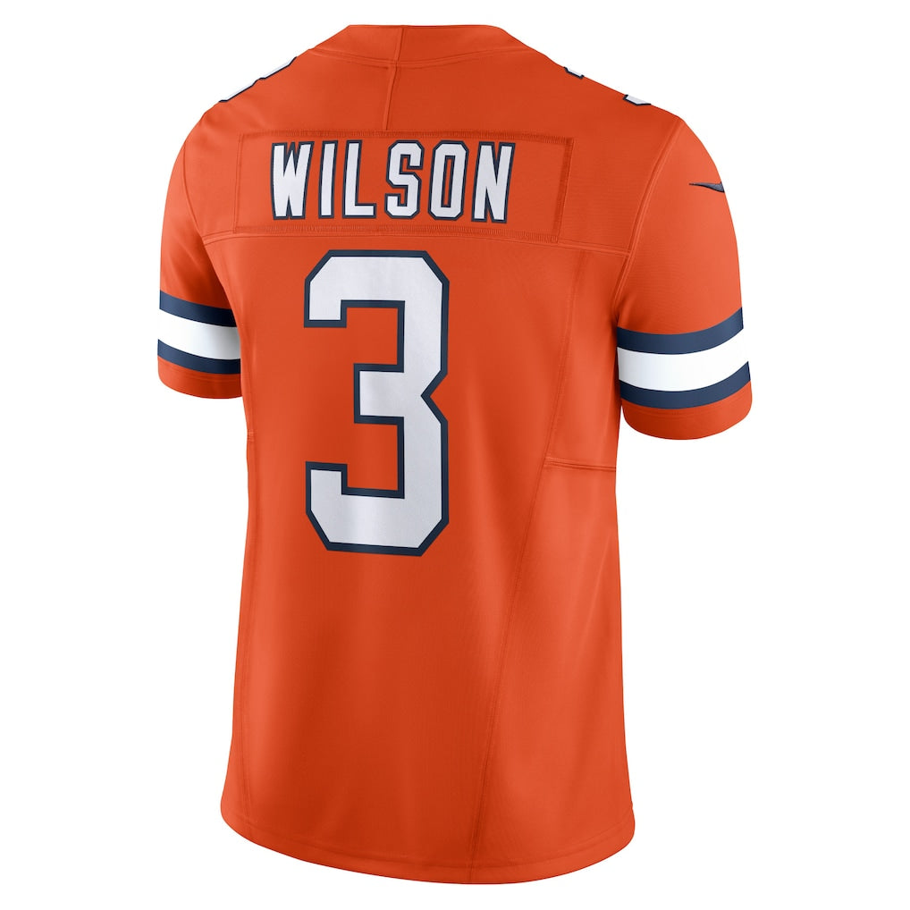harde D.Broncos #3 Russell Wilson Orange Vapor F.U.S.E. Limited Jersey