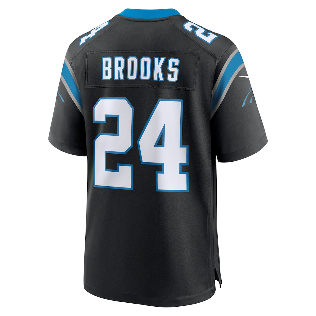 harde C.Panthers #24 Jonathon Brooks Black Game Jersey