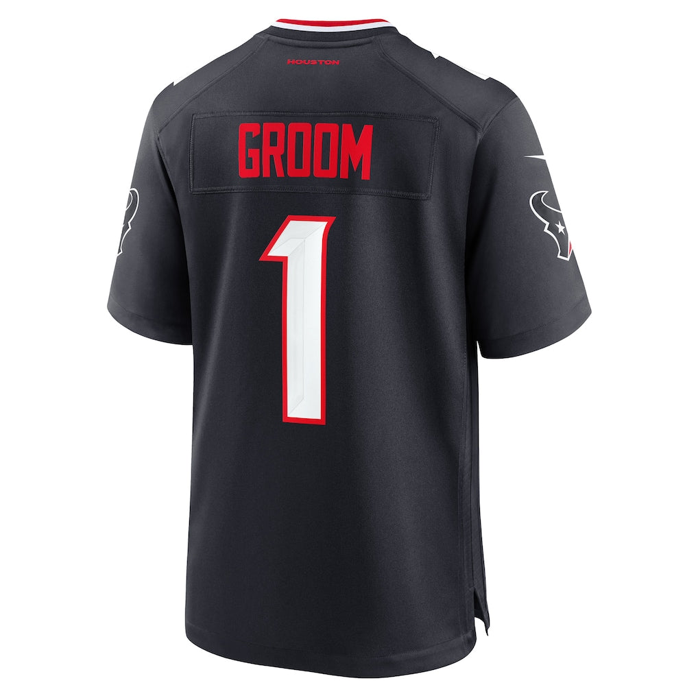 harde H.Texans #1 Groom Navy Game Jersey