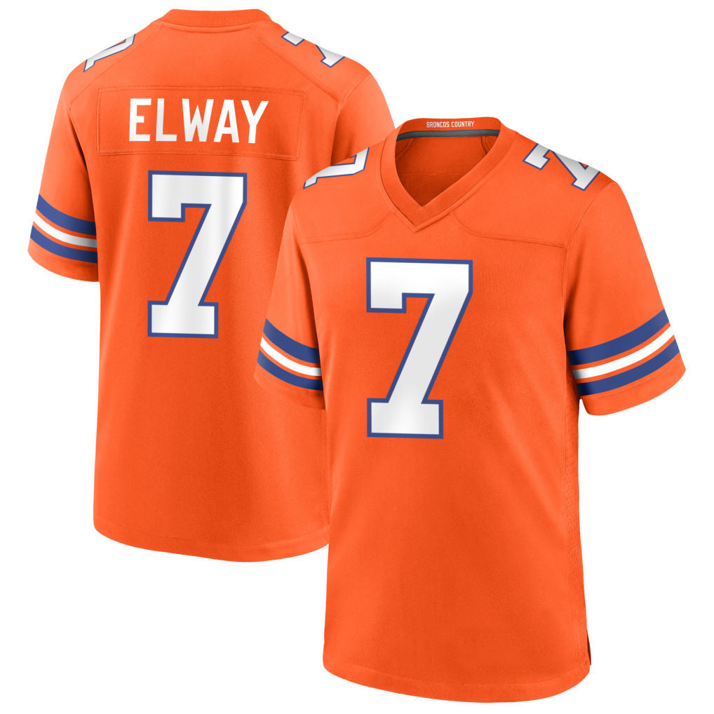 harde D.Broncos #7 John Elway Player Orange Throwback Game Stitched Jerseys