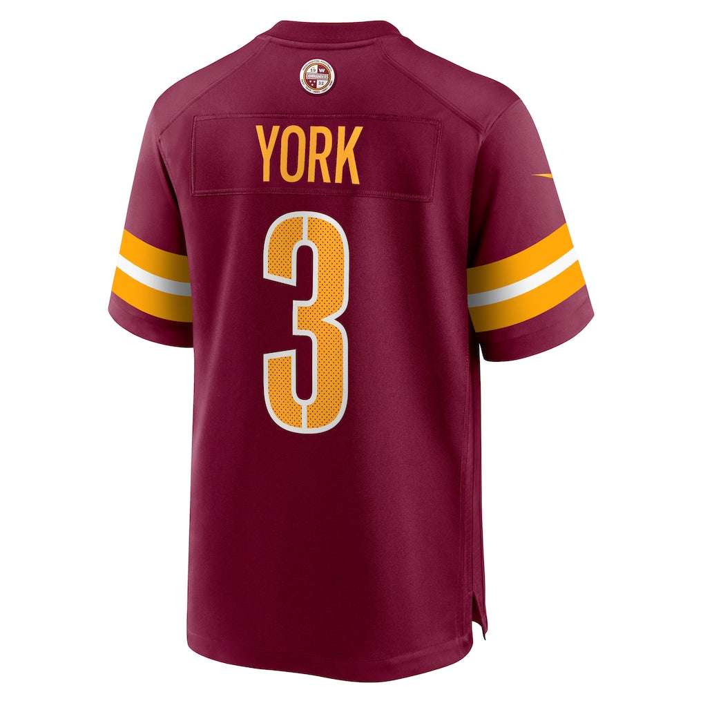 harde W.Commanders #3 Cade York Burgundy Game Jersey