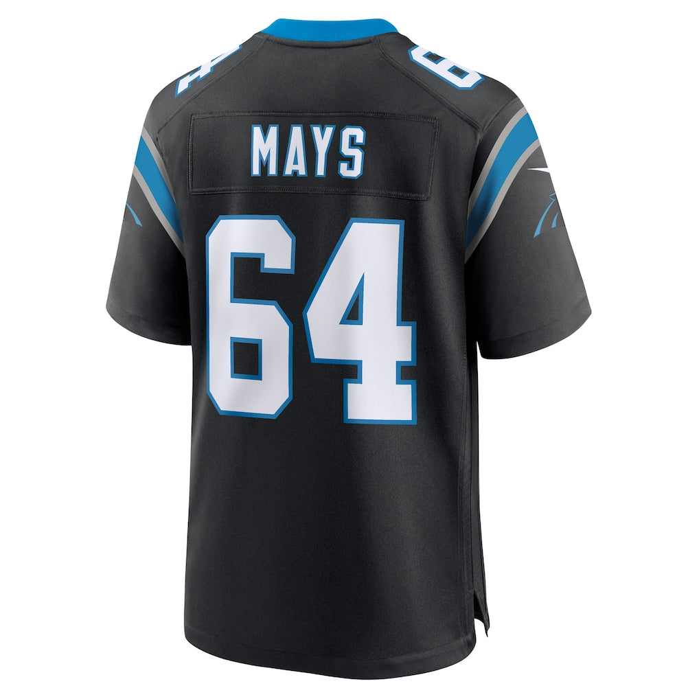 harde C.Panthers #64 Cade Mays Black Team Game Jersey
