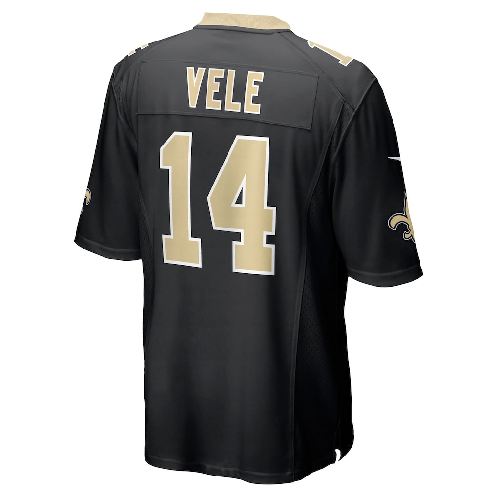harde NO.Saints #14 Devaughn Vele Black Team Game Jersey