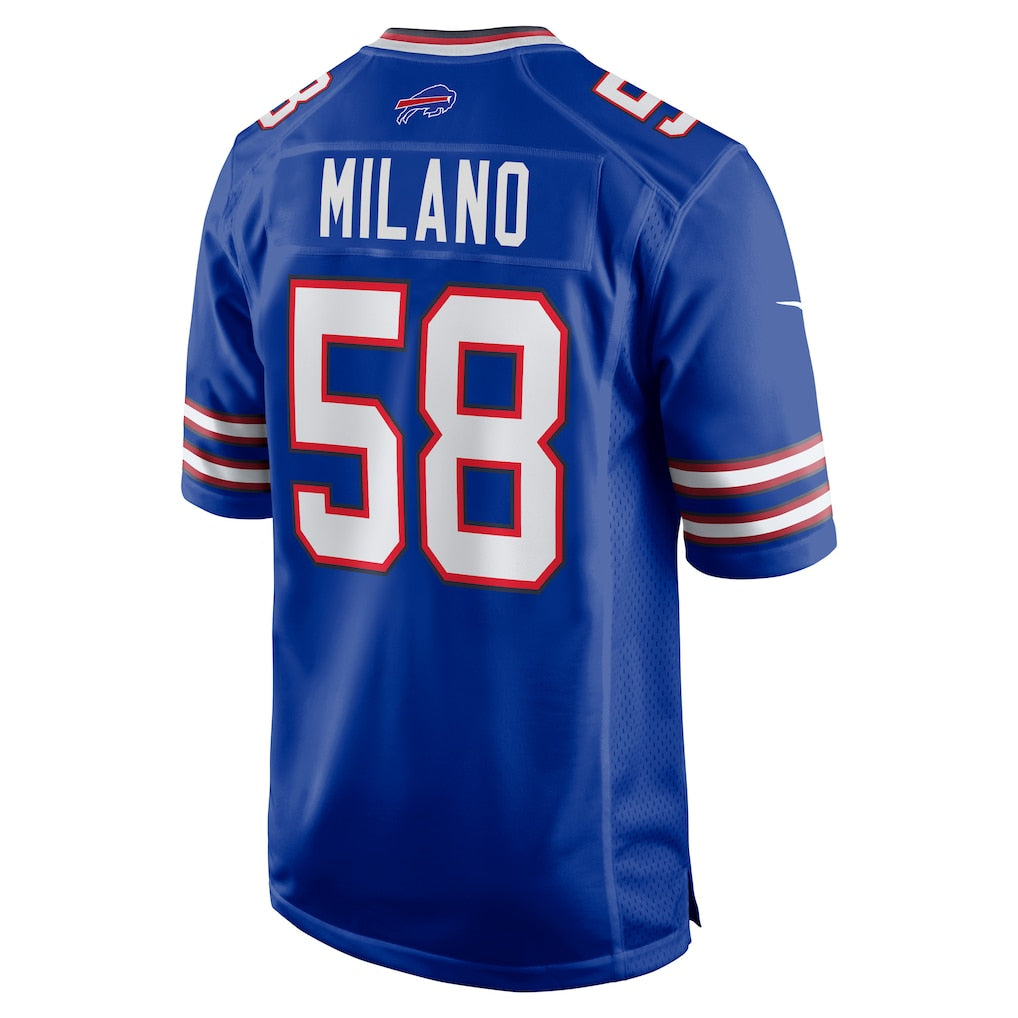 harde B.Bills #58 Matt Milano Royal Game Jersey