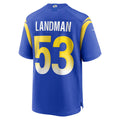 harde LA.Rams #53 Nate Landman Royal Team Game Jersey