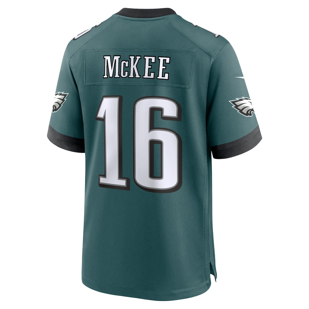 harde P.Eagles #16 Tanner McKee Midnight Green Team Game Jersey
